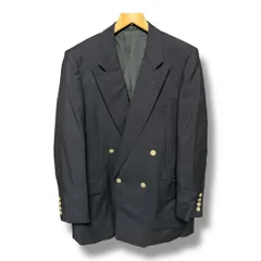 Burberrys‘ バーバリーズ 80s 90s ヴィンテージ モヘア混 ウール ダブルブレスト ブレザー テーラードジャケット 紺ブレ 金ボタン サイズ170AB5 Sサイズ 秋 メンズ ネイビー 久喜倉庫店 K425Y