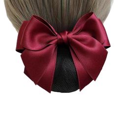 新品 HAPVITAL ヘアアクセサリー リボン バレッタ シニヨン 可愛い 髪かざり お団子 ネット付き かわいい ネット おしゃれ 大人 髪どめ フォーマル おだんご ヘアー 接客 ヘア かみかざり シニョン クロ 結婚式 (A)