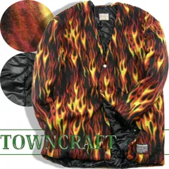 【新品】 TOWNCRAFT × Thinsulate EX-Soft ／ タウンクラフト × シンサレート エックスソフト　リバーシブル アウター 日本製 高機能中わた 撥水 軽量 速乾 ファイヤーパターン ひょうたんキルト リップストップナイロン フリース