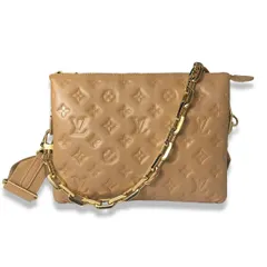 【中古】 ルイヴィトン クッサン PM ショルダーバッグ ラムスキン キャメル ☆