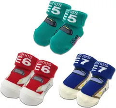 LamPlanning しんかんせんソックス3足セット ベビーソックス 新幹線 赤ちゃん 靴下 男の子 快適( E5系/E6系/E7系)