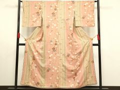 平和屋着物■上質な小紋　枝花間道　暈し染め　金彩　やまと誂製　正絹　逸品　AAAS2832ay