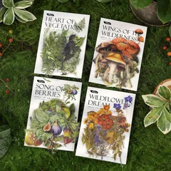 ST426 シール 押し花 果物 フルーツ きのこ 植物 フレークシール PET コラージュ 素材 コラージュ シール コラージュシール コラージュ素材 ステッカー 紙もの 手帳 日記 ジャンクジャーナル 海外 紙モノ 紙物