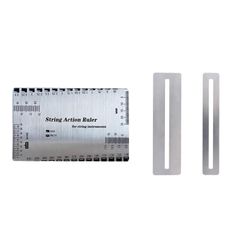 Set of 3 String Action Ruler Gauges, Sanding Paper, Grinding, Fretboard, Guitar, Bass, Fret Polishing Plates, String Instrument Maintenance Tool, Measuring Tool
