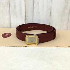 【美品】カルティエ マストライン ベルト ゴールド ボルドー スペイン製 美品】カルティエ マストライン ベルト ゴールド ボルドー
