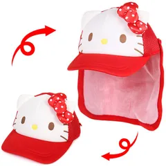 ハローキティ キッズ日除け付きメッシュキャップ 子供 子ども 女の子 可愛い おしゃれ サンリオ sanrio キャラクター