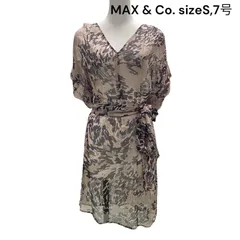 □マックス アンド コー MAX & Co. ワンピース 半袖 膝丈 シアー 透け感 総柄 S、7号 レディース S5S665