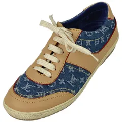 ルイ・ヴィトン Louis Vuitton ロゴ スニーカー ローカット 靴 スニーカー モノグラムデニム レザー ブルー レディース 【中古】