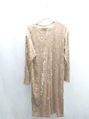 ◇ ◎ ⊇ Ray BEAMS レイ ビームス 長袖 膝下丈 ワンピース サイズF ゴールド系 レディース E  【1409100032949】
