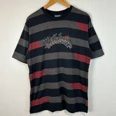 BILLABONG ビラボン Tシャツ 総柄 ボーダー ビッグロゴ プリント ブラック Mサイズ メンズ 古着 Y2K ストリート