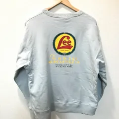 (^w^)b  Lee リー トレーナー プルオーバー スウェット 長袖 刺繍 トップス カジュアル ロゴプリント 部屋着 定番 かっこいい おしゃれ 綿100% シンプル ヴィンテージ ライトブルー 水色 メンズ  サイズL