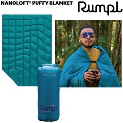 ブランケット ランプル Rumpl NANOLOFT PUFFY100％リサイクル素材 化繊 トラベルサイズ ソロキャンプ アウトドア 車中泊 野外フェス スポーツ観戦 132cmX190cm