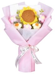 新品 ひまわり花束 手作り 編み花束 ニットブーケ 花束ギフト 毛糸花 DIY Lakymisy 手芸ギフト 糸手編みブーケ 造花 誕生日プレゼント 母の日 教師の日 発表会 結婚式 入学式 卒業祝い 贈り物 卒業式の花束 完成品