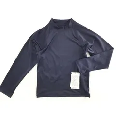 レディース水着 キッズ  スクール水着 長袖ラッシュガード プルオーバー 男の子 女の子 UVカット 150 ネイビー