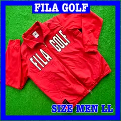 FILA GOLF フィラゴルフ フルジップ ストライプ柄 ロゴワッペン 中綿 切替 ジャケット LL