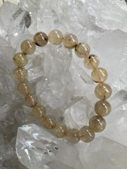 【E28002】ゴールデンルチルクォーツ 11㎜ブレスレット 仕 事 お金 Golden Rutile Quartz Bracelet