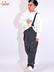 COOKMAN クックマン オーバーオール メンズ レディース Fisherman's Bib Overall ブラックストライプ コックマン 231-01868