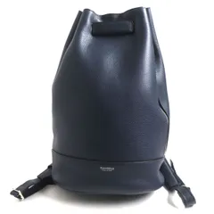 極美品▼Daniel&amp;Bob ダニエルアンドボブ エストレッラ25 ボンサック ロゴ入り レザー バックパック/リュックサック 紺 伊製 メンズ 袋付きのサムネイル