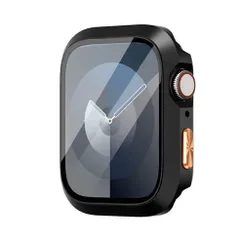 アップルウォッチカバー（Apple Watchカバー）オレンジアクセント保護ケース【ブラック】38mm/40mm/41mm/42mm/44mm/45mm/46mm/49mm対応 [BELTIES]