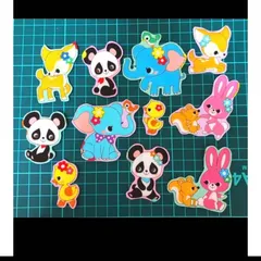 ❁︎10枚❁︎ 廃盤　レトロ　アニマル　動物　アイロンワッペン　布ワッペン　アップリケ