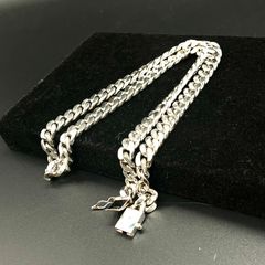マイアミキューバンチェーン ネックレス シルバー925 喜平ネックレス 60㎝ スターリングシルバー 925刻印あり 極太 ストリート メンズ アクセサリー 10mm