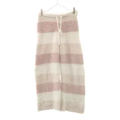 ジェラートピケ PWNP205089 ボーダー ロゴ刺繍 ルームウェアパンツ ONESIZE ピンク×ホワイト gelato pique ジェラピケ ウエストゴム ポケット付き レディース