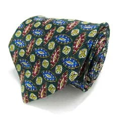 ダンヒル ブランド ネクタイ ペイズリー 小紋柄 ドット 幾何学模様 シルク イタリア製 PO  メンズ カーキ Dunhill 【中古】