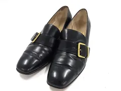 Salvatore Ferragamo フェラガモ レザー ヒール パンプス 表記サイズ 5 1/2 (約23cm) 靴 シューズ レディース ブラック系 DI3862