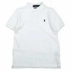 POLO RALPH LAUREN ポロ ラルフローレン ポニー刺繍 鹿の子 カノコ ポロシャツ 半袖 トップス サイズM ホワイト レディース 【中古】