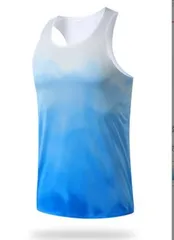 タンクトップ ノースリーブ メンズ 筋トレ 肌着 吸汗速乾 グラデーション ジムウェア スポーツインナー レーサーバック Uネック トップス 通気性 ストレッチ ダンス トレーニング ランニング フィットネスウェア スポーティ おしゃれ laige02