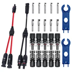 【特価セール】GTIWUNG 1組 MC4 コネクター(Y字型) ソーラーパネル専用 MMF + FFM ブランチ Y型並列MC4コネクター 4組 セット MC4コネクター ソーラーパネル 接続ケーブル用 MC4型コネクター (オス・メス) MC4コネクタ 取