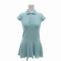 ポロ ラルフローレン POLO RALPH LAUREN ミニワンピース ポロシャツ ポニー刺繍 半袖 S 130cm 水色 ライトブルー /FT