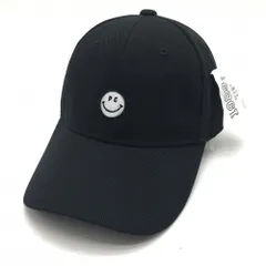 【美品】パーリーゲイツ キャップ 黒×白 ニコちゃん スマイル  FR  ゴルフウェア 2024年モデル PEARLY GATES