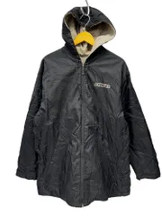 NIKE (ナイキ) 90s 00s 古着 ナイロン フリース リバーシブル ジャケット ロゴ 刺繍  M ブラック グレー メンズ/028