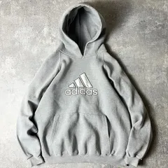90s USA製 adidas ビッグ トレフォイル ロゴ 刺繍 スウェット フード パーカー M / 90年代 アメリカ製 オールド アディダス トレーナー