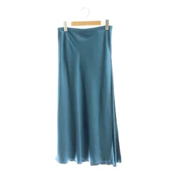 ドゥロワー Drawer ポリエステルサテンロングスカート フレア 36 ブルーグリーン /DO ■OS