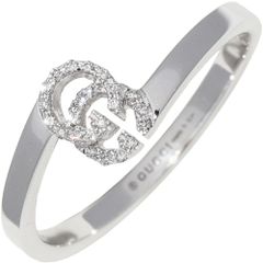 グッチ 指輪 K18WG ダイヤ23P(0.05ct) GGランニングリング