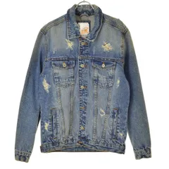 【ZARA】5520/494/427 ダメージ加工バックプリントデニムジャケット