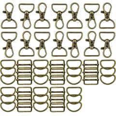 【特価セール】アクセサリーパーツ レザー 手芸 金具 21個 ハンドメイド パーツ 21個 バックル 回転 移動カン レバーナス リュックカン ミニレバー ワンタッチ レバーナスカン dカン 楕円 Dカン 大 14個 大きい 回転式 ナスカン (内径15mm)のサムネイル