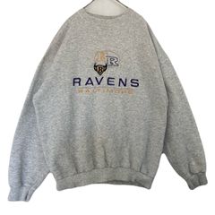【海外規格L】古着　00s LOGO7　スウェットシャツ　NFL　Baltimore Ravens　刺繡ロゴ