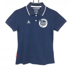 ★SALE価格★【超美品】ルコックゴルフ 半袖ポロシャツ ネイビー×白 ヤシの木刺しゅう  レディース M ゴルフウェア le coq sportif