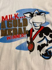 90s　Milk a Gold medal　企業　ヴィンテージ　ｔシャツ　牛　牛乳　ミルク　牧場