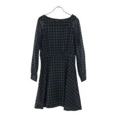 トゥービーバイアニエスベー ウールブレンド チェック 長袖 ミニワンピース 38 ネイビー×グレー To b. by agn_s b サイドジップ レディース 古着 【240417】