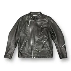 NEIGHBORHOOD 21AW FLATBUSH / CL-JKT 212SZNH-JKM01 カウレザー スタンドカラー セミダブル ライダースジャケット ネイバーフッド L  62281Aのサムネイル