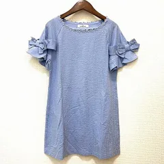 #snc ギャラリービスコンティ GALLERYVISCONTI チュニック 2 水色 半袖 ストライプ リボン 花モチーフ レディース [913261]のサムネイル