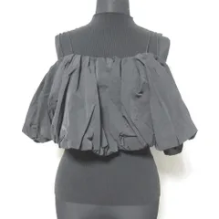 美品 24SS snidel スナイデル バルーンキャミ×ノースリニットプルオーバー ビスチェ カットソー セット SWNT242041 F ブラック レディース 古着 中古 USED