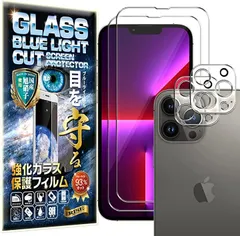 ＲＩＳＥ ＰＲＯＤＵＣＴＳ ブルーライトカット 93%2枚＋2枚 RISE ガラスフィルム カメラ レンズ iPhone 13 Pro 用 保護フィルム