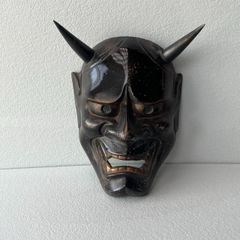 当時物　鉄製　般若面　魔除け 厄除け 壁掛け 彫刻
