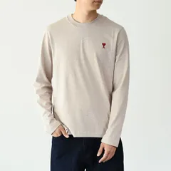 AMI PARIS アミパリス トップス ロングスリーブ Tシャツ AMI ALEXANDRE MATTIUSSI AMI DE COEUR  BFUTS235 724 メンズ ユニセックス ベージュ 長袖 ロンT ペア カットソーのサムネイル