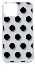 【新品未使用】iPhone14 アイフォン14 クリア ハードケース ドット柄 水玉 (ブラック) スマホケース カバー cl-ip14-dotsmall-03
